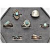 Image 1 : 7 Vintage Rings, Some Native American & Sterling