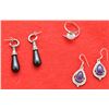 Image 1 : 2 Pairs of Sterling Earrings and 1 Sterling Ring