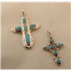 Image 1 : 2 Zuni Sterling Turquoise Cross Pendants