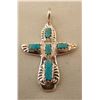 Image 2 : 2 Zuni Sterling Turquoise Cross Pendants