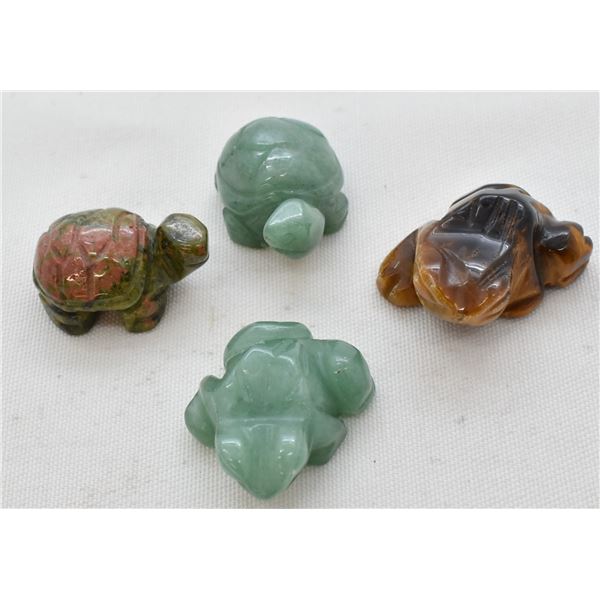 4 Small Stone Animal Carvings