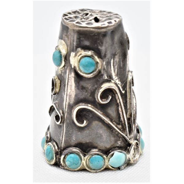 Navajo Sterling Turquoise Thimble