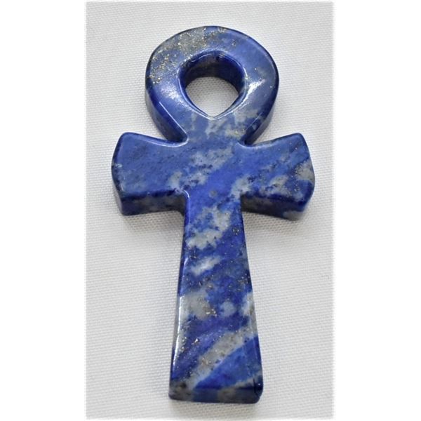 Egyptian Carved Lapis Lazuli Ankh Cross