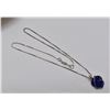 Image 2 : Wire Wrapped Lapis Lazuli Heart Pendant Necklace