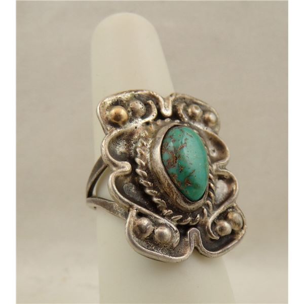 Navajo Sterling Turquoise Ring, Size 6