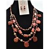 Image 1 : Triple Strand Jasper Necklace and Earrings