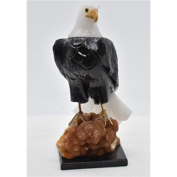 Peruvian Carved Mixed Semi-Precious Stone Eagle