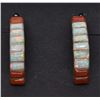 Image 1 : Zuni Inlay Half Hoop Earrings by Velma Dewa