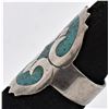 Image 2 : Taxco Sterling Chip Inlay Turquoise Ring, Sz 6.5