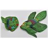 Image 3 : 4 Vintage Hand Painted Ceramic Pottery Fish