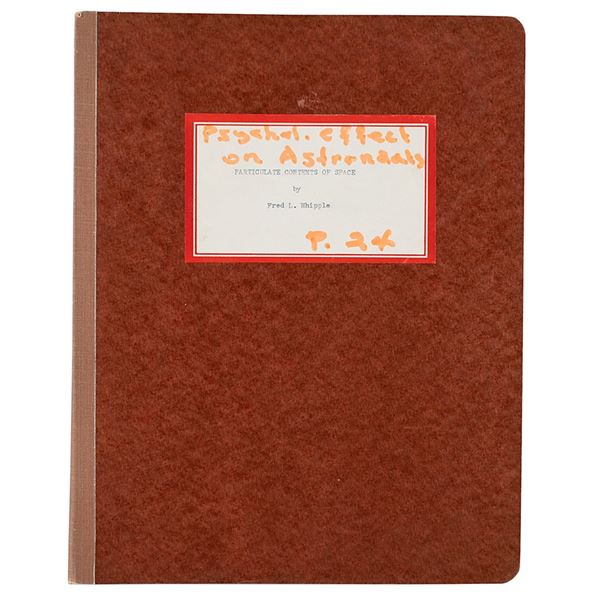 Particulate Contents of Space Report by Fred L. Whipple - From the Collection of Dr. Otto Berg