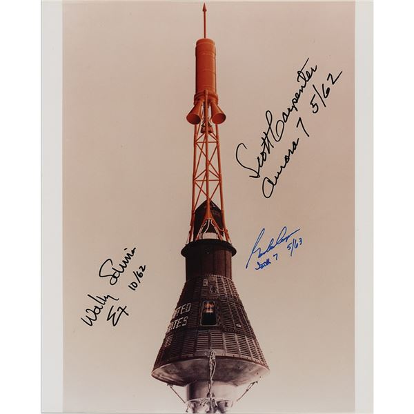 Mercury Astronauts: Carpenter, Cooper, and Schirra Signed Photograph