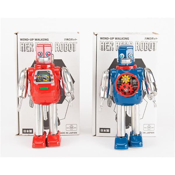 Lot of (2) Hex Head Robots by Metal House from the collection of Andres Serrano