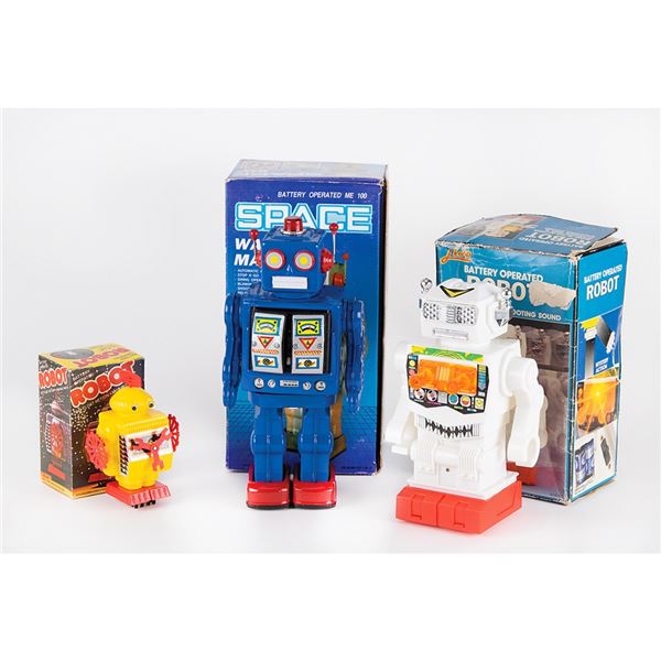 Vintage Lot of (3) Battery-Operated Robots from the collection of Andres Serrano