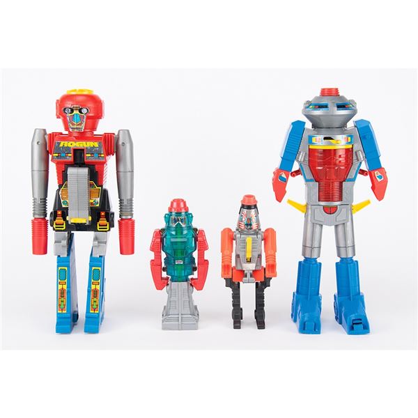Vintage Lot of (4) Rogun Cap Gun Toy Robots from the collection of Andres Serrano