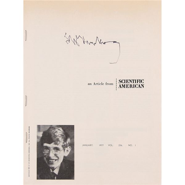 Stephen Hawking Signed Offprint Article
