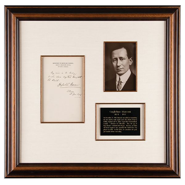 Guglielmo Marconi Autograph Quote Signed