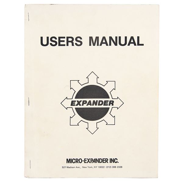 Lee Felsenstein's Expander User's Manual