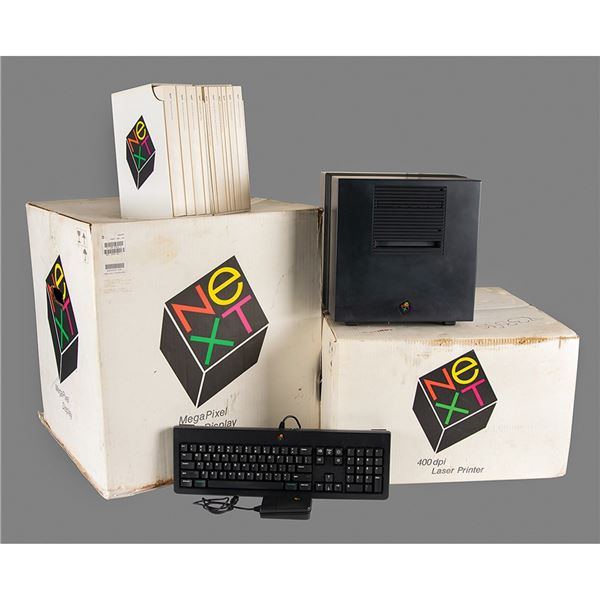 NeXT Computer 1988 Early Production Model with Original Monitor, Laser Printer, and Package Material