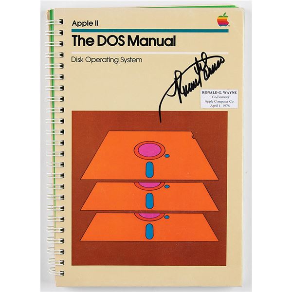 Ron Wayne Signed Apple II DOS Manual