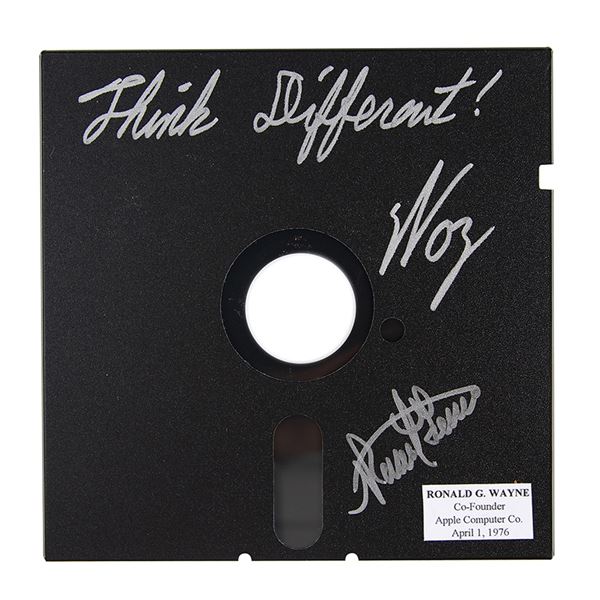 Steve Wozniak and Ron Wayne Signed Floppy Disk