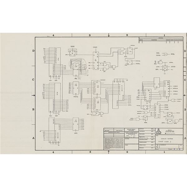Atari: Space Station / Liberator Prototype Schematics (circa 1981) from the collection of David Sher