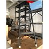 Image 2 : Group of 3 shelving & step ladder - includes 2 black metal racks & 1 white rack with contents of she