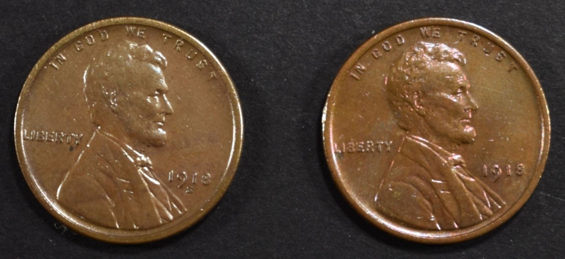 1918 CH/GEM BU & 1918-S AU/BU LINCOLN CENTS