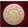 Image 1 : 65.  1869 U.S. Shield Type Nickel. VG