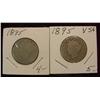 Image 1 : 69. 2-1895 U.S. Liberty Head Type Nickels. AG,G