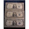 Image 1 : 255. Set of 3 Series 1957 $1 Silver Certificates. Circ.