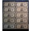 Image 1 : 258.  (10) Series 1957 B $1 Silver Certificates. VG-VF