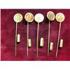 Image 1 : 582.  (5) Antique Pattern Gold Coin Stick Pins.