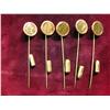Image 2 : 582.  (5) Antique Pattern Gold Coin Stick Pins.