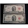 Image 1 : 653. (2) Series 1953 $2 U.S. Notes.  VG-F.