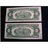 Image 2 : 653. (2) Series 1953 $2 U.S. Notes.  VG-F.