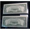 Image 2 : 665. (2) Series 1977 $5 Federal Reserve Notes CU. Both with wide reverse margins.