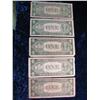 Image 2 : 685. Set of Series 1935A, D, E, F, & G $1 U.S. Silver Certificates. Circ.