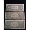 Image 2 : 695. 1957 Set of $1 U.S. Silver Certificates. Series 1957, 57A, & 57B. Circ.