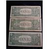 Image 2 : 696. 1957 Set of $1 U.S. Silver Certificates. Series 1957, 57A, & 57B. Circ.