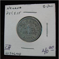 745. Alfred P. J. Ghezzi Nenana Alaska Good For 25 Cents In Trade Token.