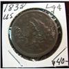 Image 1 : 856. 1838 US Large Cent. F.