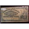 Image 1 : 953. Series 1900 Canada 25c Note. VG.