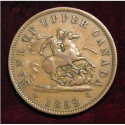 1059. 1852 Canada One-Penny Bank Token.