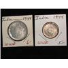 1857. 1944 India Silver ¼ & ½ Rupees. UNC.