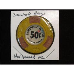 1906. .50c Casino Token Seminal Bingo, Hollywood, Florida.