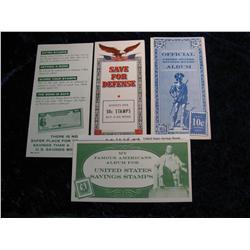 1913. WWII 5-Pieces Defense Savings Stamps and Bonds.