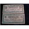 Image 1 : 1915. 1933 Depression Script Clarinda, Iowa, 25c & $1.