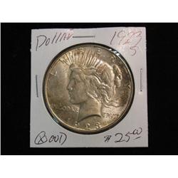 1926. 1923S Peace Dollar. AU.