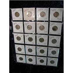 1927. (20) Buffalo Nickels. 1935-37D All Full Readable Dates.